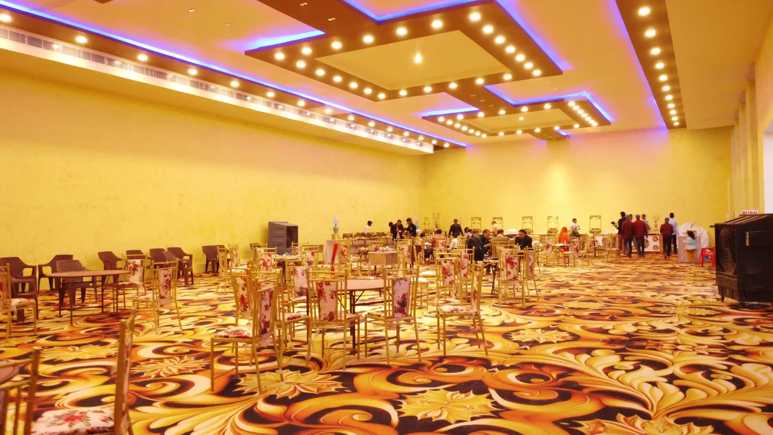 Celebrate the most memorable day of your life in our luxurious wedding hall, designed to create a breathtaking backdrop for your love story. With elegant décor, spacious interiors, and world-class amenities, this is where dreams come true.  Let the beauty of the venue match the magic of your special day, making it a celebration to cherish forever.